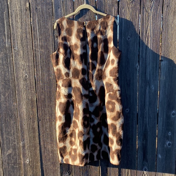 Calvin Klein Leopard Structured Sleeveless Sheath Dress - Picture 3 of 3